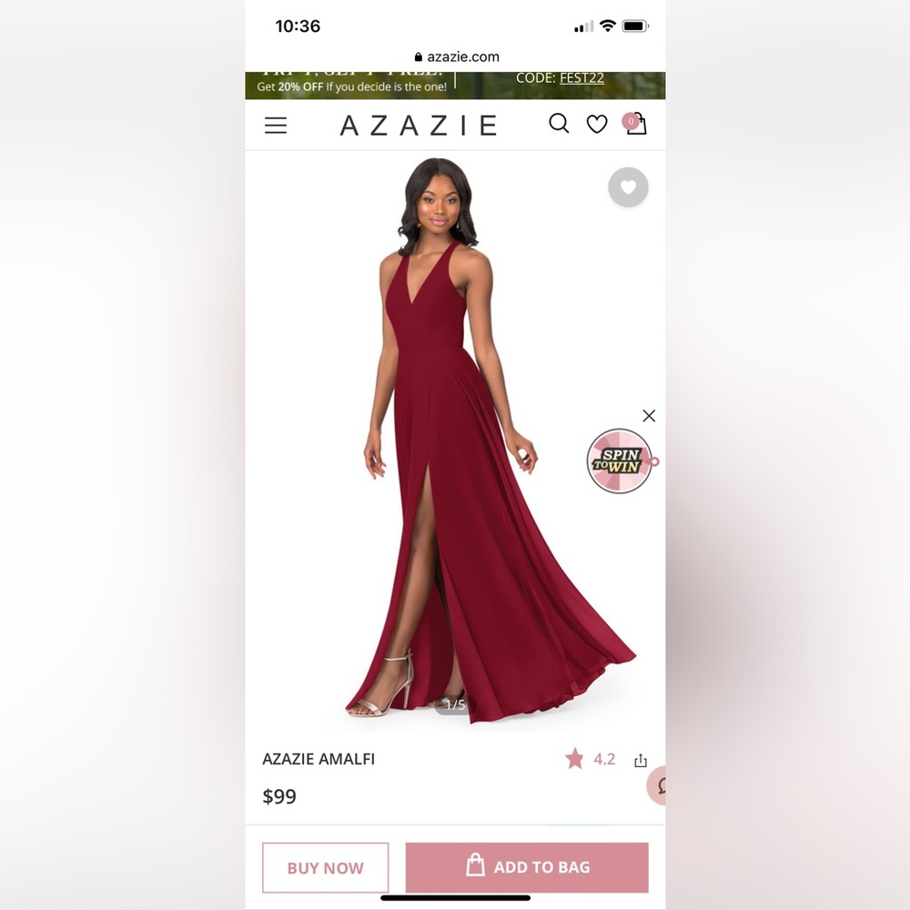 Red Azazie Amalfi Dress